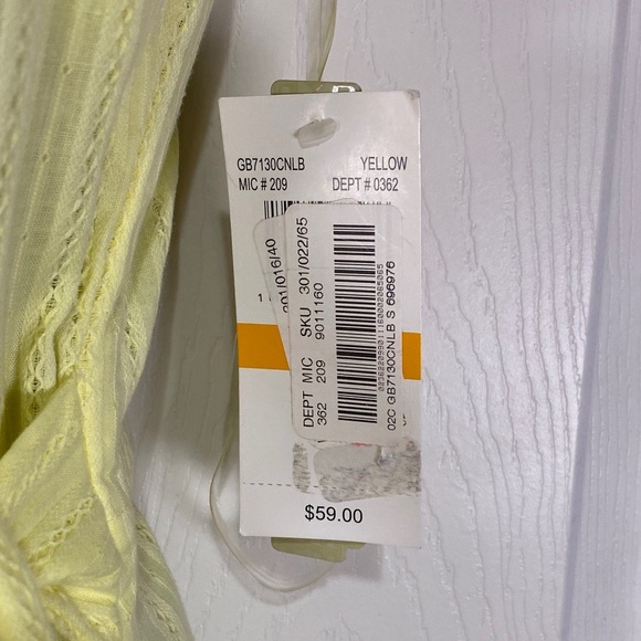 NWT Gianni Bini Yellow Wrap Eyelet Mini Dress Small - Picture 3 of 9